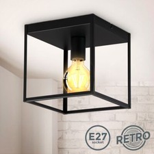 Retro-Deckenlampe schwarz-matt