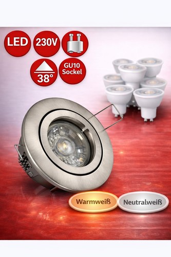 Led einbaustrahler 230v - einbaustrahler, gu10