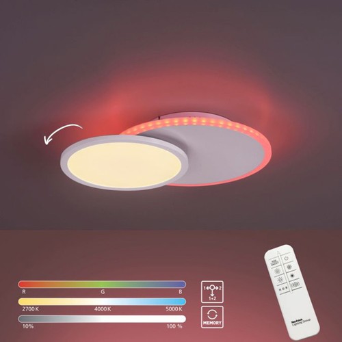 Led deckenleuchte weiß 39cm - weiß,