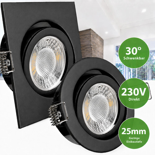 Led einbaustrahler 230v - 230v, flach